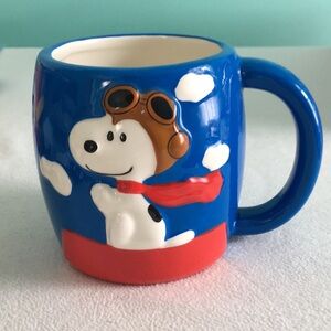 Dimensional Blue Mug Featuring Snoopy as the WWI Flying Ace
